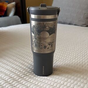 Hydro Flask Dark Gray Tumbler with Little Beach Design Maui Hawaii/gay